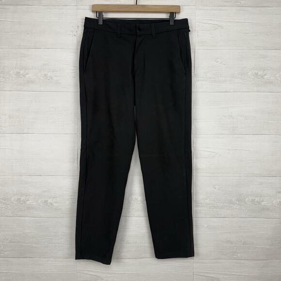 Lululemon Mens Commission Pant Slim Fit 32 x 27 Black Warpstreme Preppy 2022 - Picture 2 of 15
